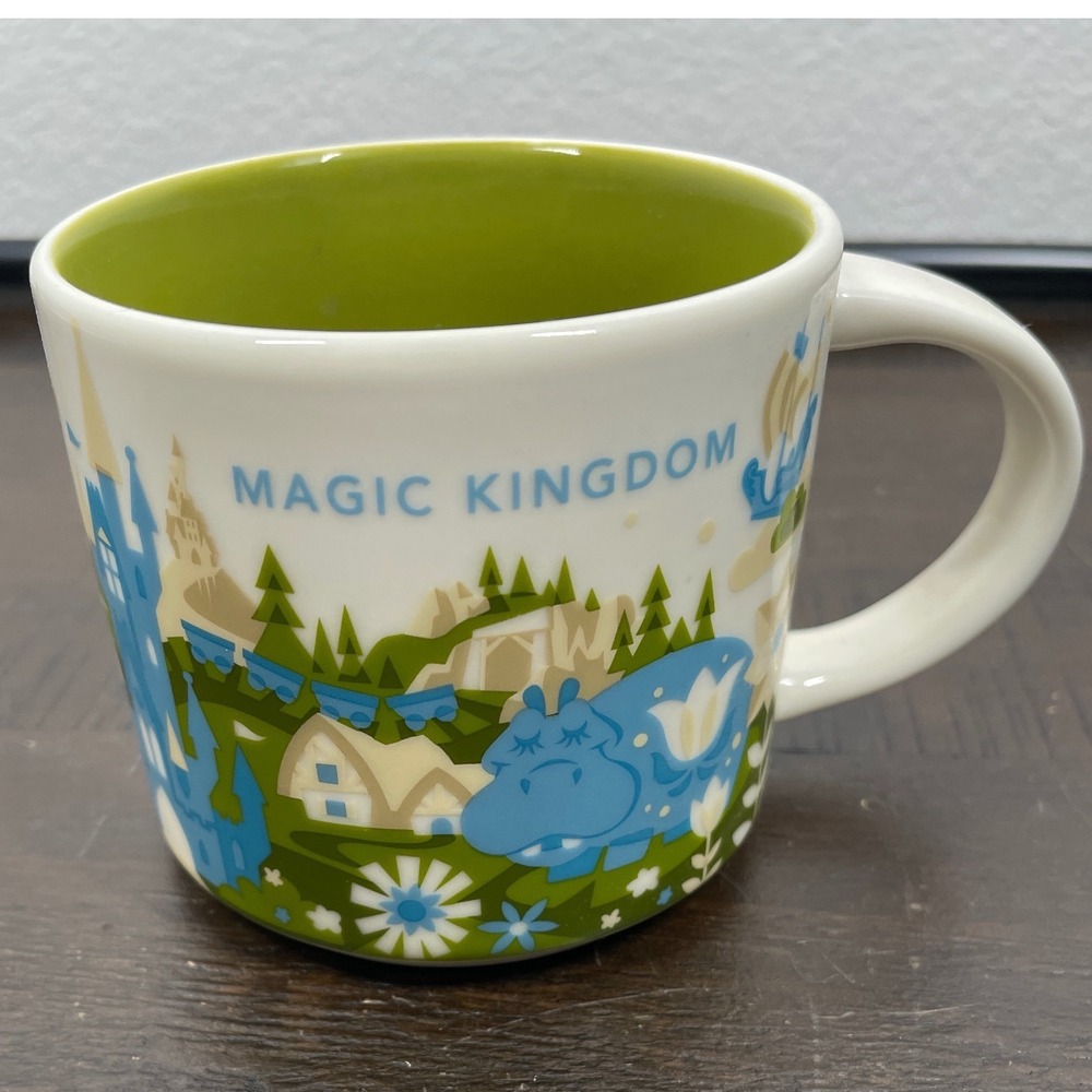 Starbucks You Are Here Magic Kingdom Disney World Mug Green White Ceramic 14oz